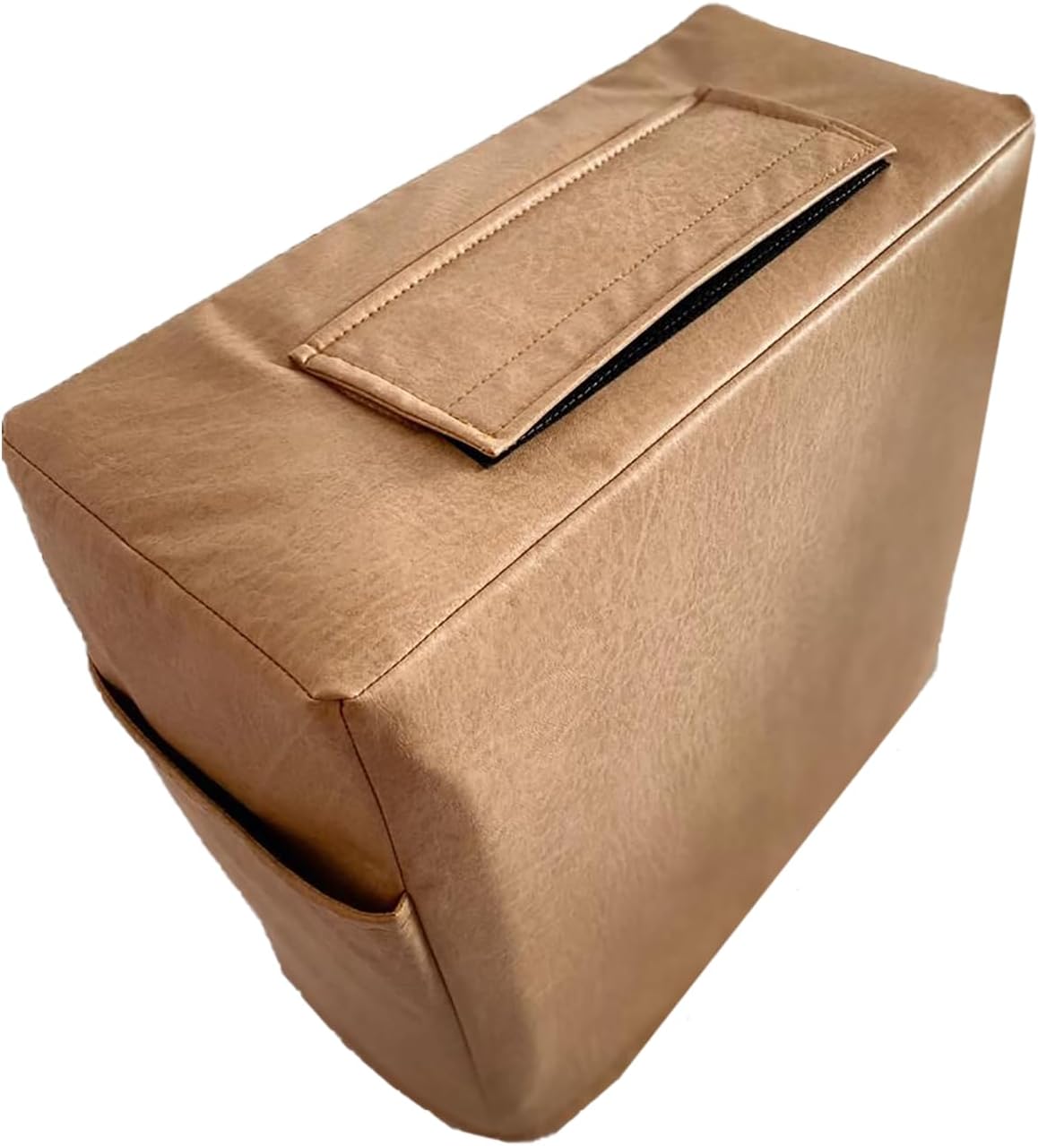 Protect'em Dust Covers Padded Black Faux Leather Cover with a Pocket & Flap for Marshall Code 100, Camel, Amp-Code100-faux-cam-fldk
