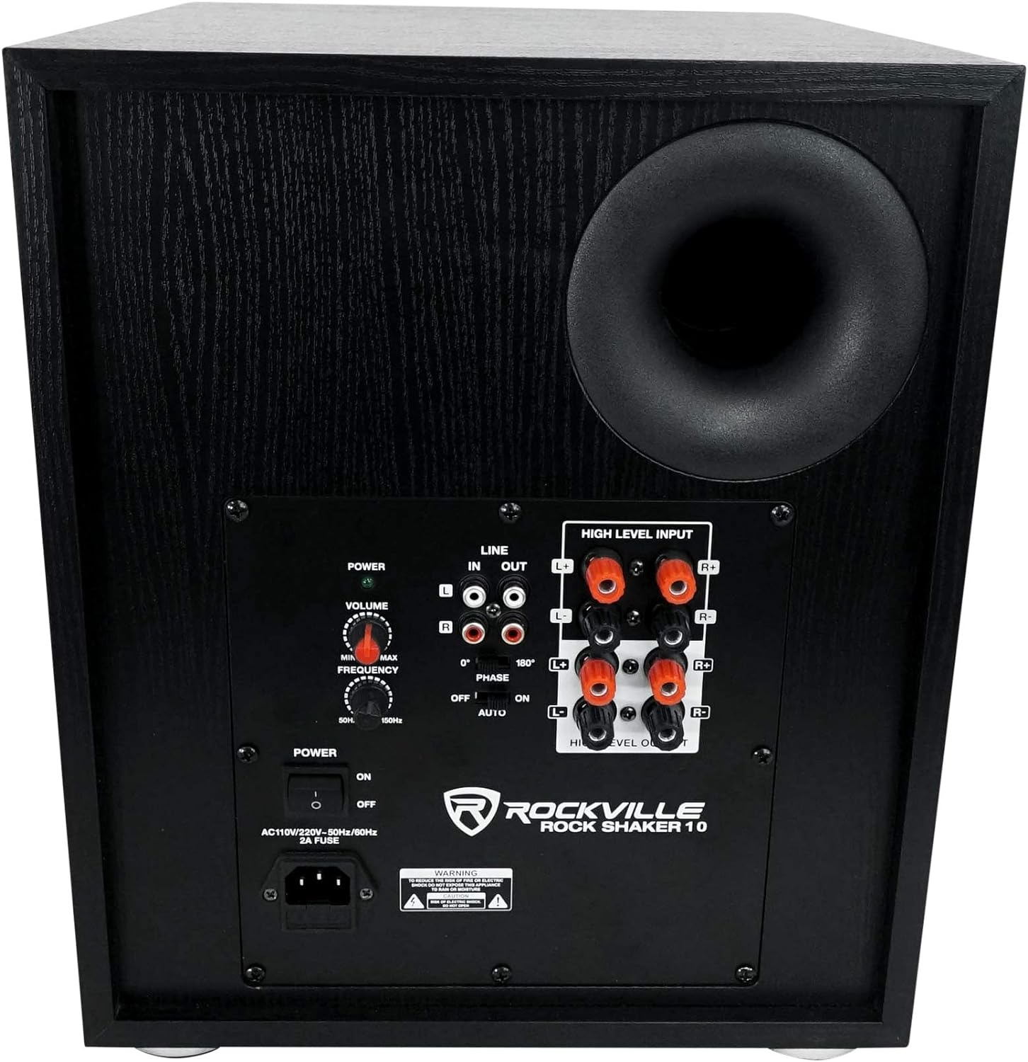Rockville Rock Shaker 10 Black 600W Powered Subwoofer, Class-D Amp, Adjustable Crossover, MDF Enclosure, for Home Theater and Studio