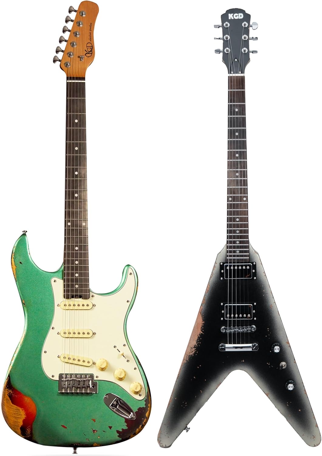 KGD Relic V Electric Guitar and KGD Relic ST Electric Guitar