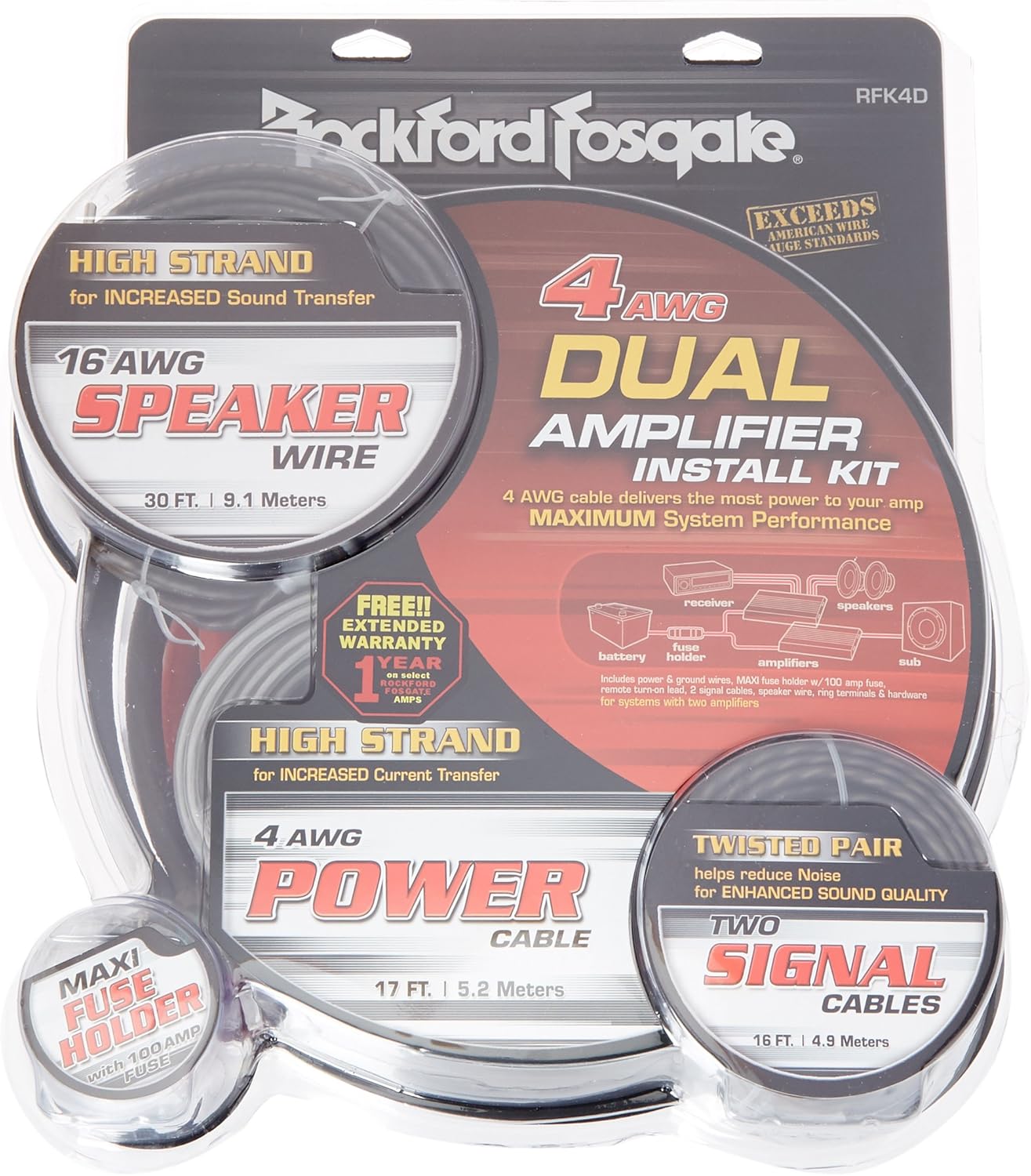 Rockford 4 Awg Complete Installation Kit