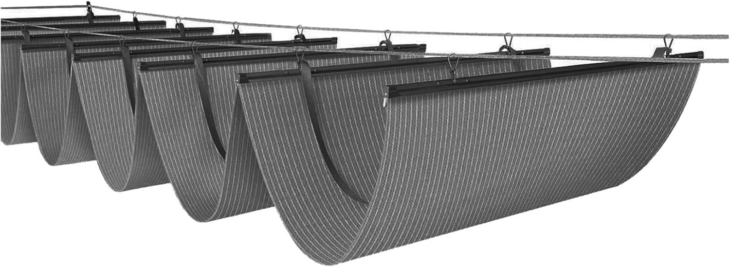 Retractable Pergola Shade Cover, Replacement U Shape Canopy, Slide Hang Down Wave Shade Sail for Patio Awning Deck Porch Gazebo (Color : Gray, Size : 3.6FTx39.4FT)