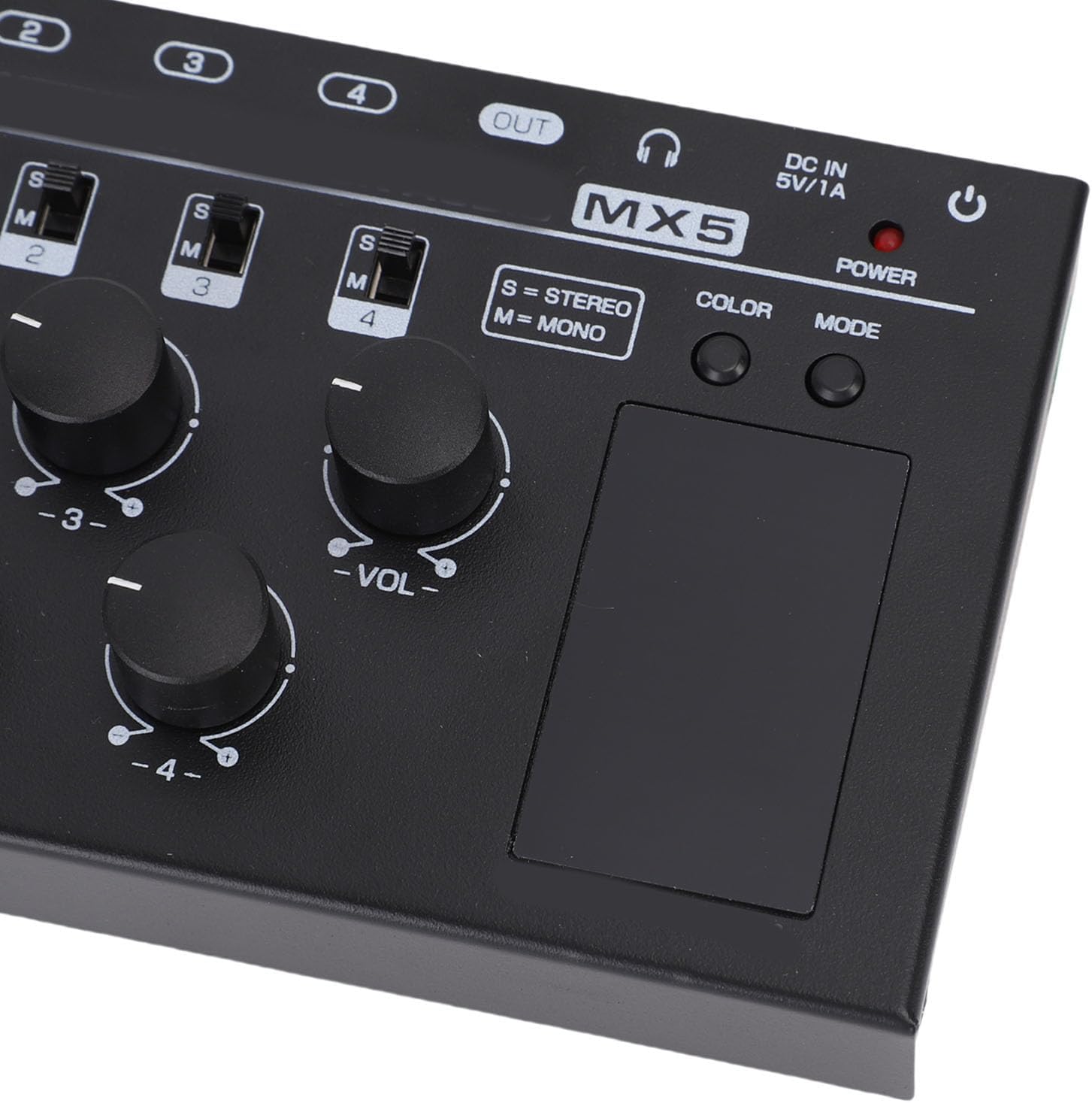 LiebeWH 4 Channel Audio Mixer Mini Sound Mixer with LED Level Display Stereo Mono Low Noise for PC CD Player Headphone Speaker Preamplifier