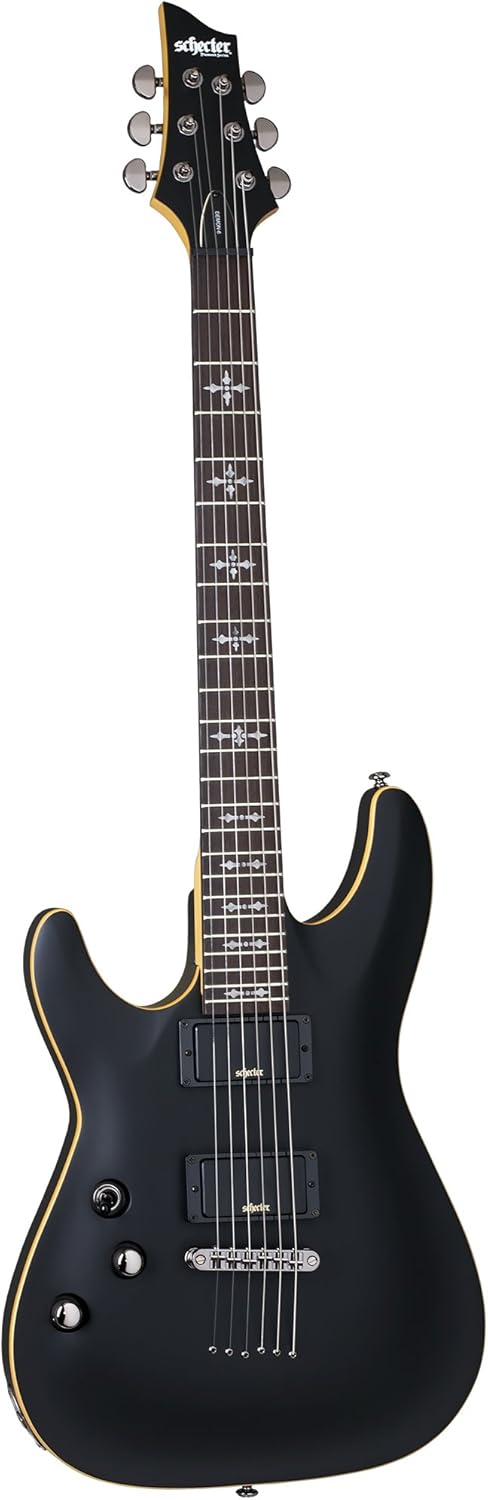 Schecter 6 String Solid-Body Electric Guitar, Aged Black Satin (3665)