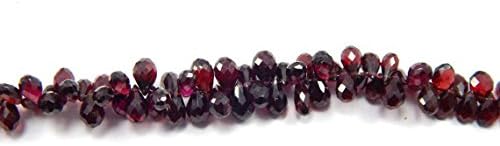 13 inch natural beads strand of 5x8-6x10mm faceted drop garnet gemstone briolletes beads for DIY jewelry - necklace, bracelet, earring, ring.