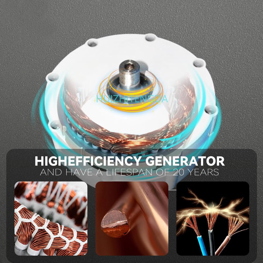 300Rpm 12V 24V 48V 2000W DC Generator Permanent Magnet Alternator Coreless Maglev for Solar Panel Wind Turbine (White)