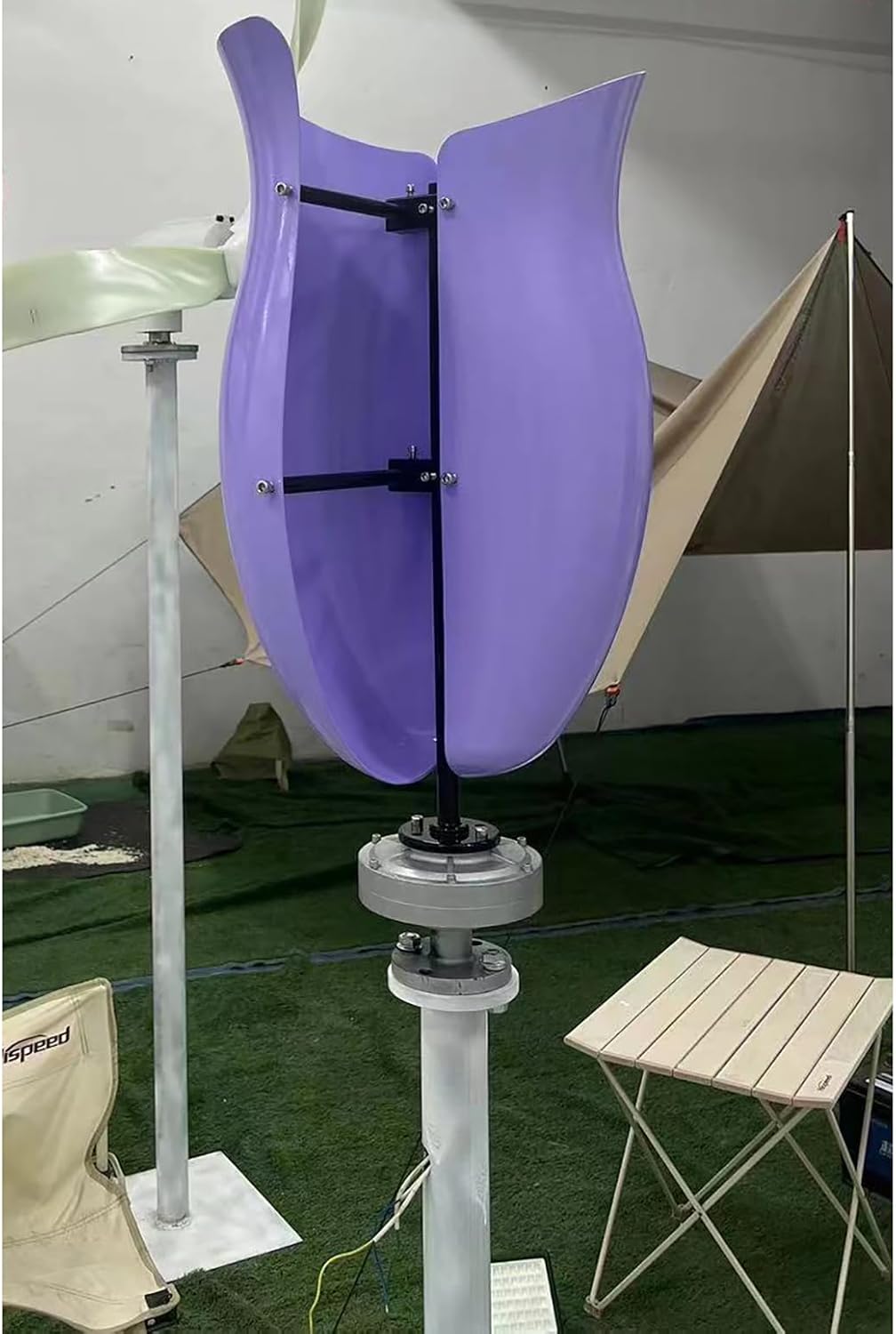 1500W / 3000W Wind Turbine Generator Kit 12V / 24V / 48V 2-Blade Vertical Axis Wind Turbine Generator, Maglev Generator with MPPT Controller, Purple Electricity Producer Equipment,1500w,48V