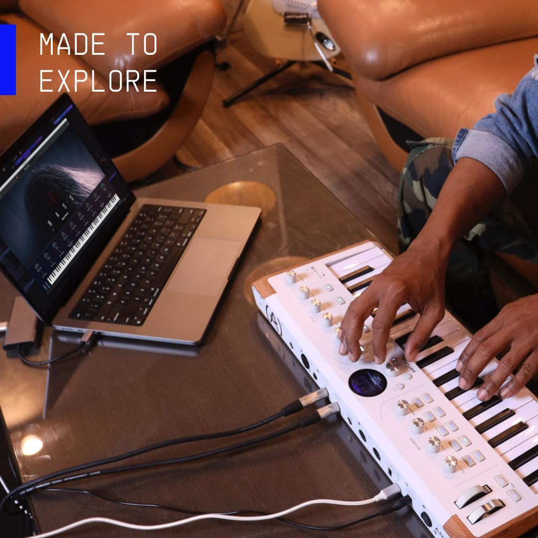 Arturia AstroLab 37-Key, Velocity-Sensitive Slim-key keybed with Aftertouch, Streamlined and Intuitive Interface, USBC/USB (White)