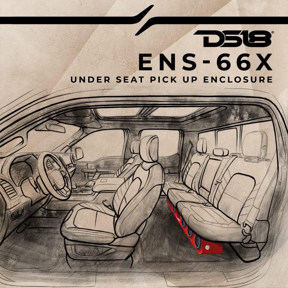 DS18 ENS-66X Under Seat Enclosure for Pick Up Trucks 6 x 6.5 Subwoofers - High Density Abs, UV Protected and All Elements Ready