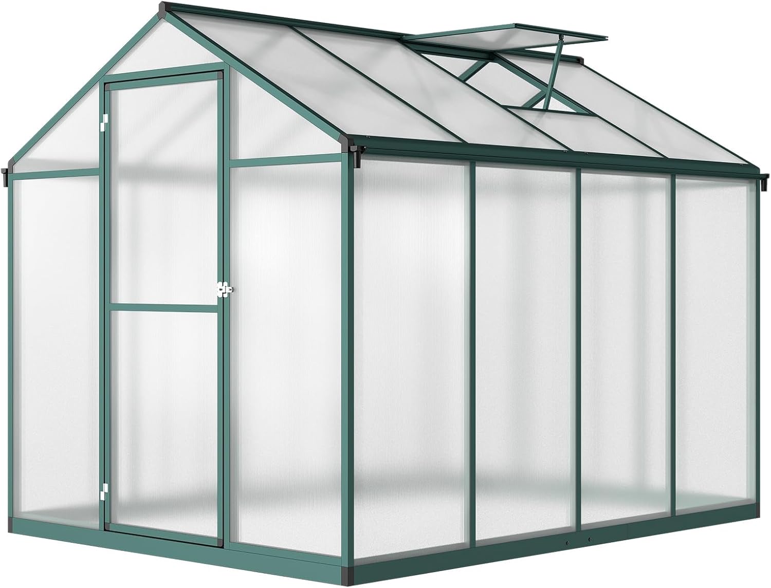 PioneerWorks 6.25 x 8 Ft Greenhouse for Outdoors with Quick Structure, Aluminum Alloy & Polycarbonate Green House with 24