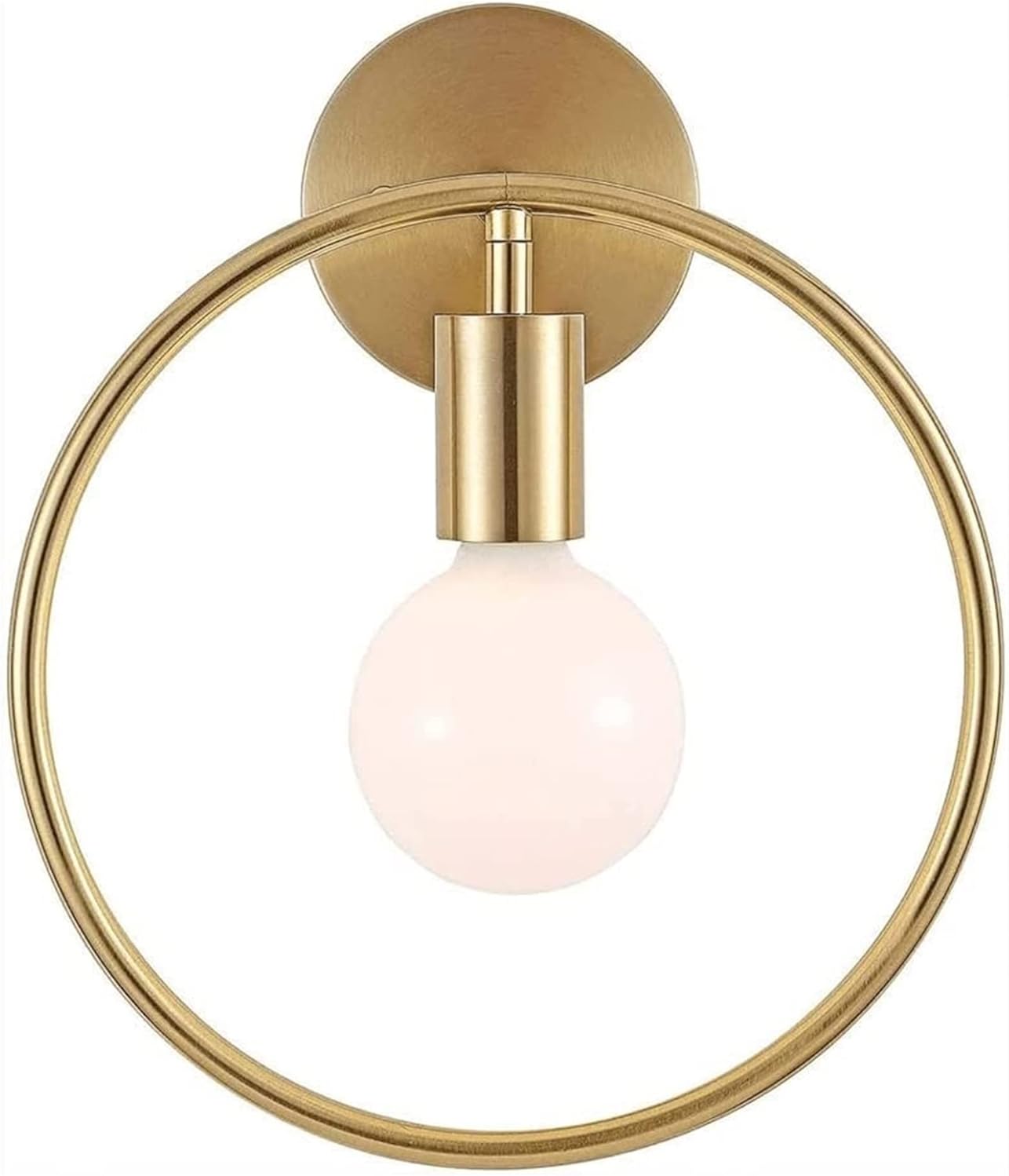 Elegant Gold Wall Lamp, Creative Round Shape Wall Sconce, Indoor Vanity Lamp, Industrial Art Lighting Fixture for Hallway Kitchen Bedroom Living Room Bathroom, Silver