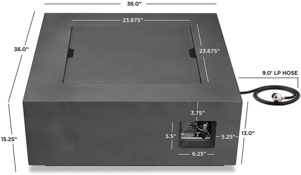 Real Flame Aegean Stainless Steel Fire Table with Conversion Kit in Slate Gray