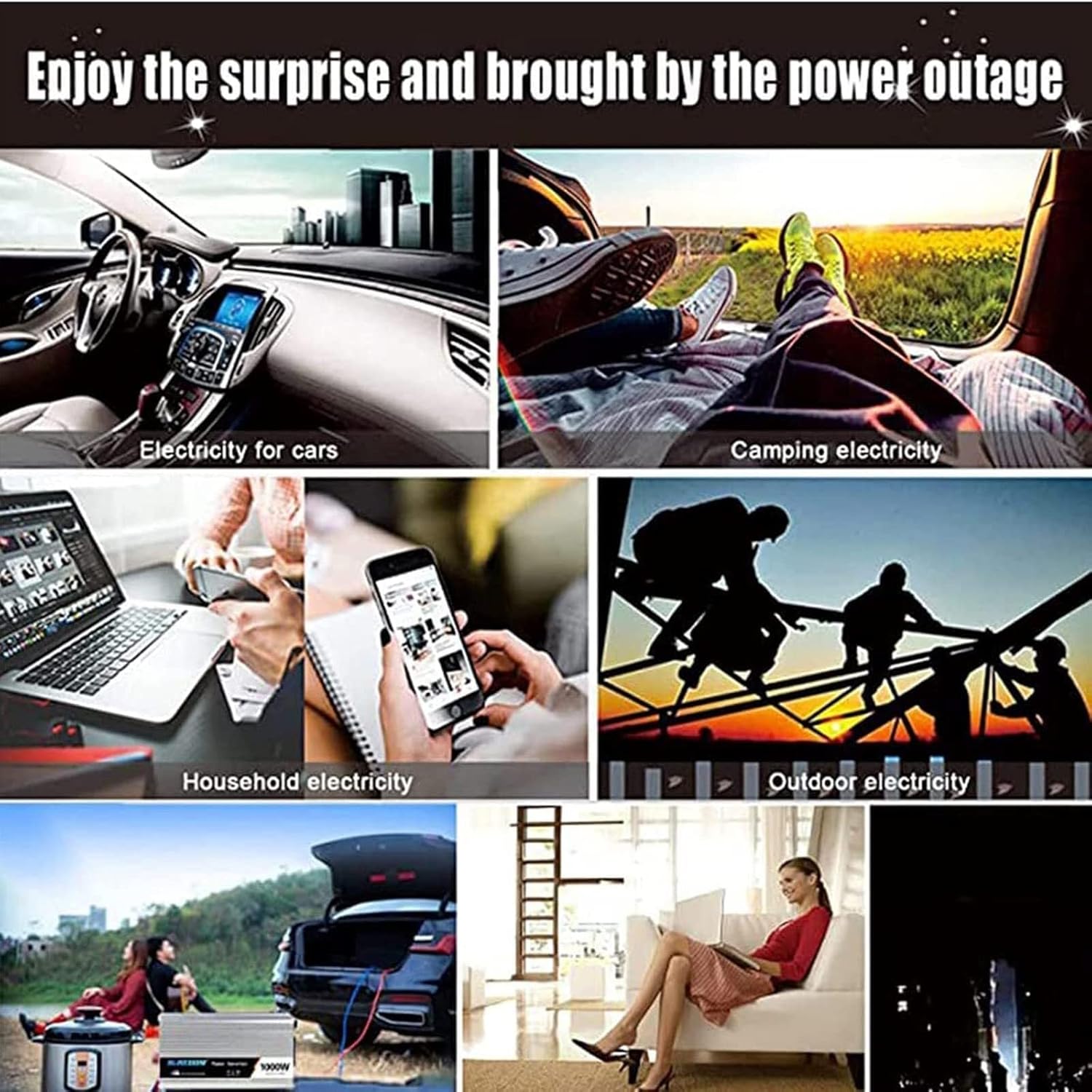 Pure Sine Wave Power Inverter 3000W 4000W 5000W DC 12v 24v 48v 60v to AC 110v-220v Converter with LCD Display USB Port and Outlets Suitable for Cars Camping Travel 5000W-12Vto220V(24vto110v,5000W)