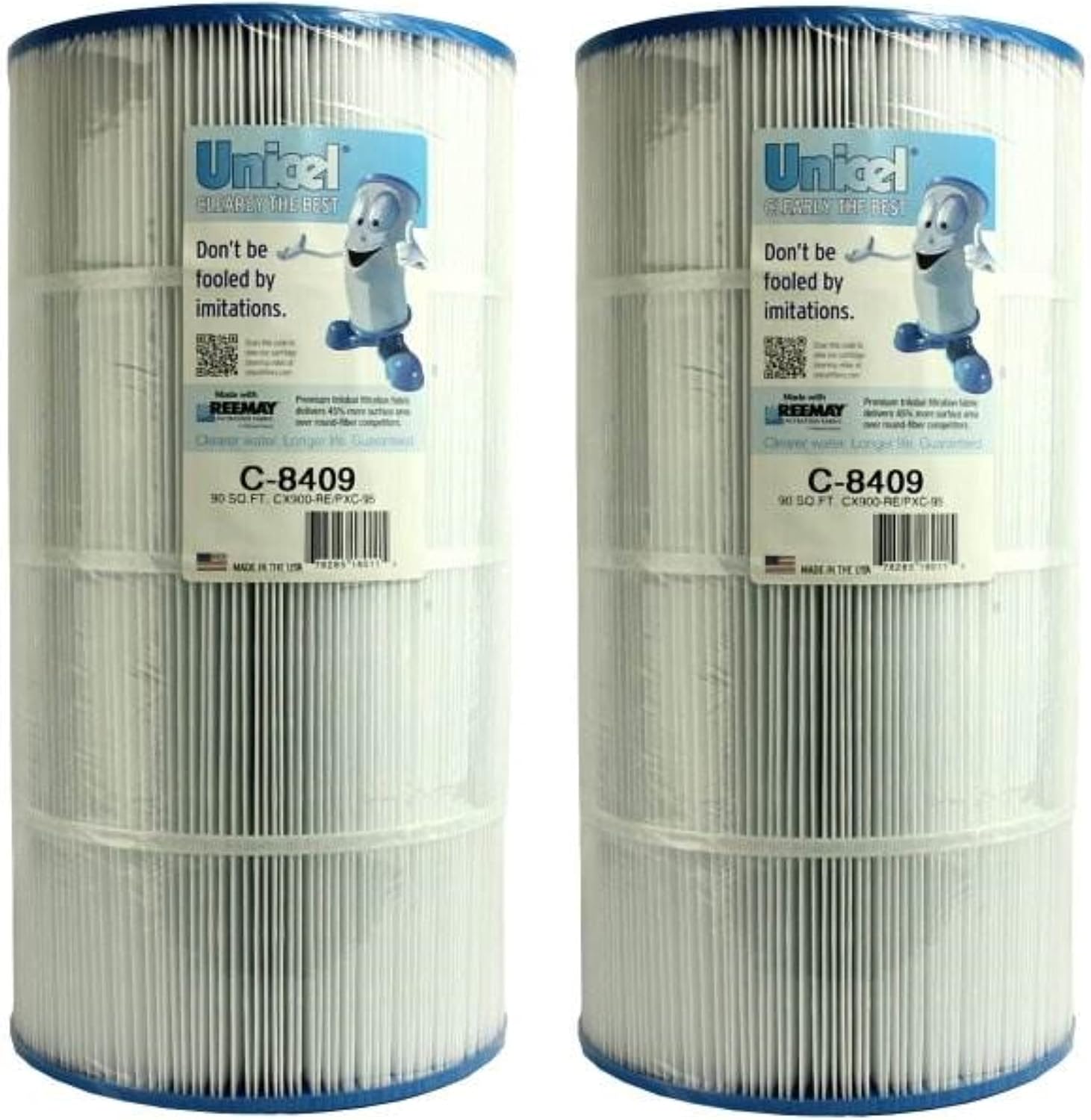 Unicel C-8409 90 Square Foot Media Replacement Pool Filter Cartridge w/174 Pleats, Compatible w/Hayward Pool Products, Sta-Rite, & Waterway (2 Pack)