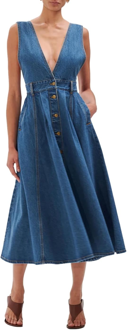 Ronny Kobo Womens Denim Lucien Dress