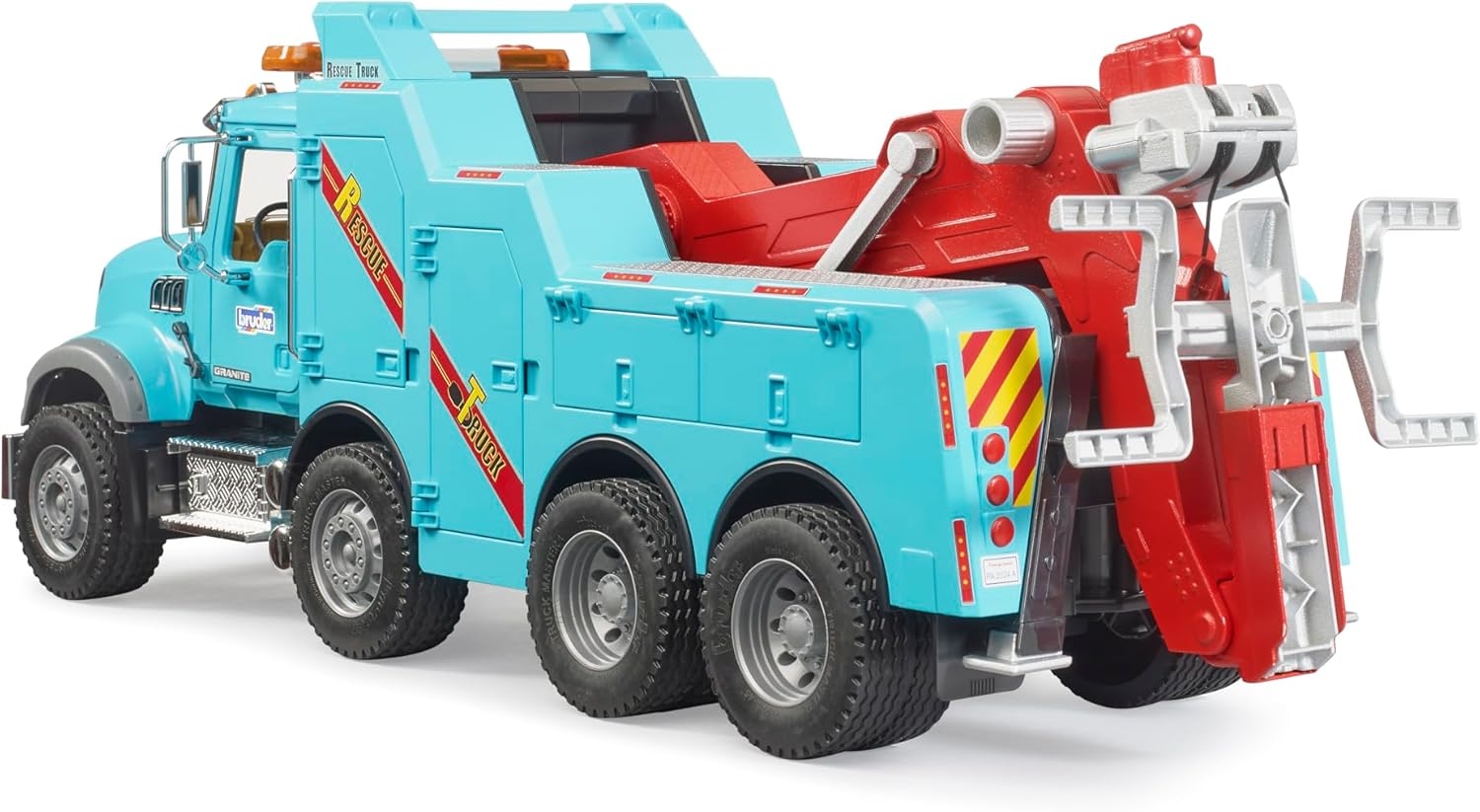 Bruder 02831 Mack Granite Heavy Rescue Wrecker Tow Truck with Light & Sound Module | Realistic Recovery Vehicle Toy for Indoor & Outdoor Play