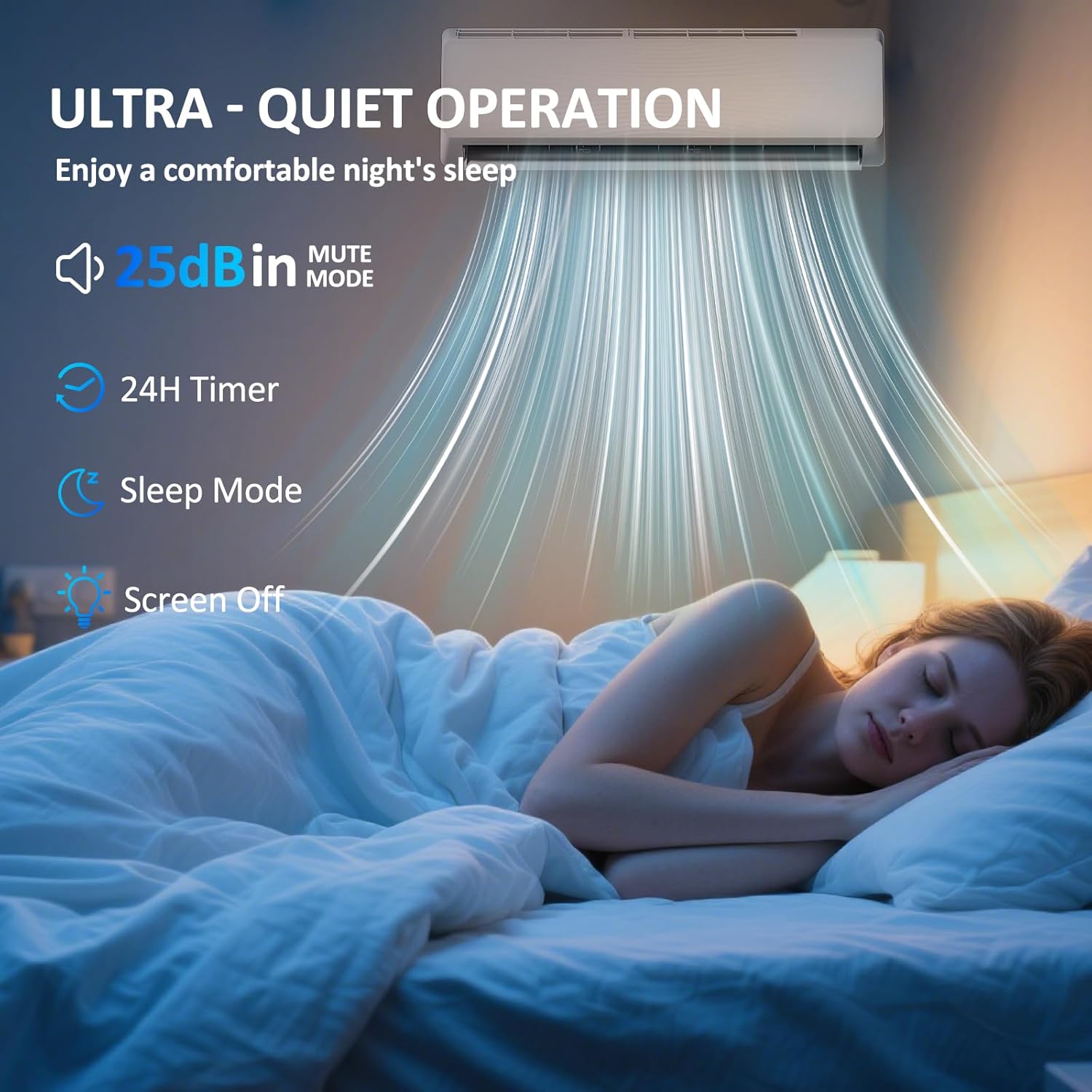 18000 BTU Mini Split Air Conditioner & Heater, 19 SEER2 230V Inverter Ductless Wall-Mounted AC Split Unit with Pre-Charged Condenser Cools Room Up to 1250 Sq.Ft, Heat Pump & Installation Kits