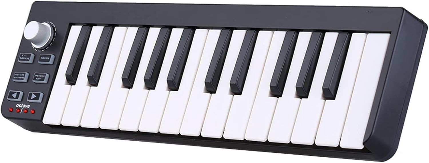 Keyboard Piano 25 Portable Keyboard Mini 25-Key USB MIDI Controller with 4 Programmable Memory Banks & 6 Control Buttons