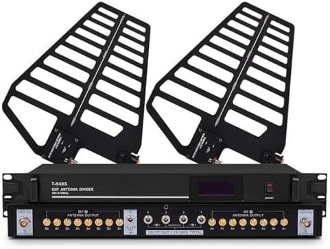UHF Wireless Antenna Distribution System with 16 Channels Microphone Signal Amplifier and Active Directional Antenna, Ideal for Stage and Live Performances