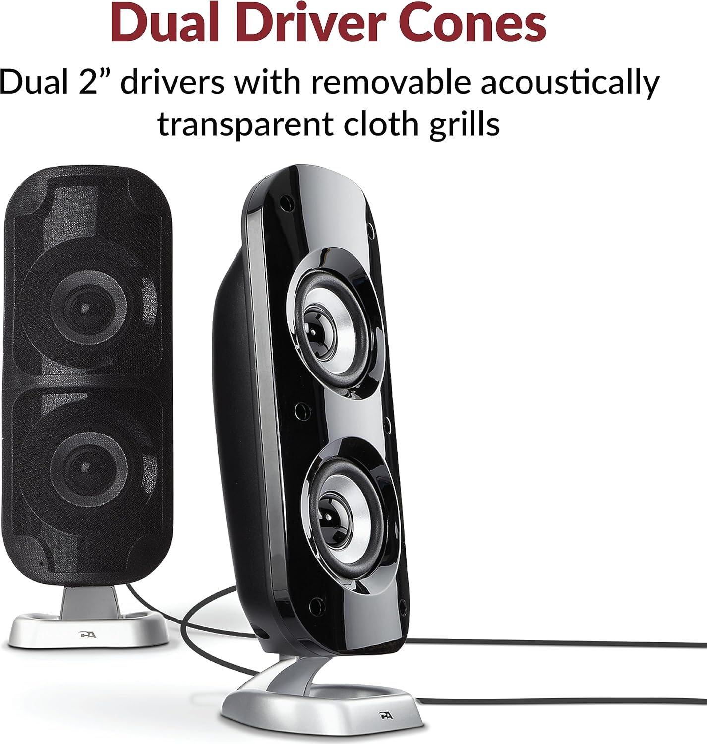 Cyber Acoustics CA-3810 2.1 Multimedia Speaker System with Subwoofer, 80 Watts Peak Power, Strong Bass, Perfect for Music, Movies, and Games