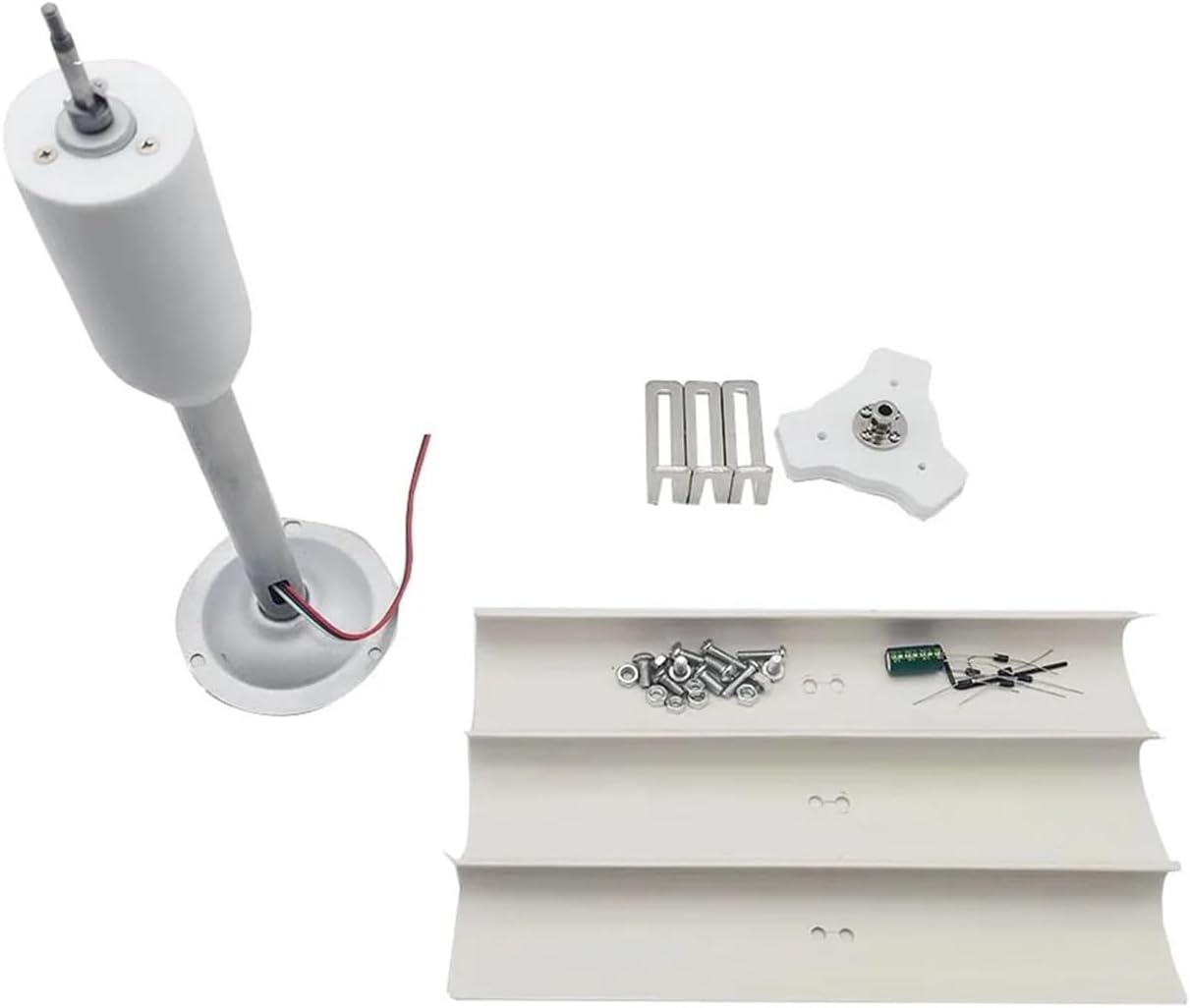Wind Power DIY Kit 20W Vertical Axis Wind Turbine Model Three-Phase Permanent Magnet Generator Windmill Wind Turbines Generator DIY Learn About Renewable Energy & Power