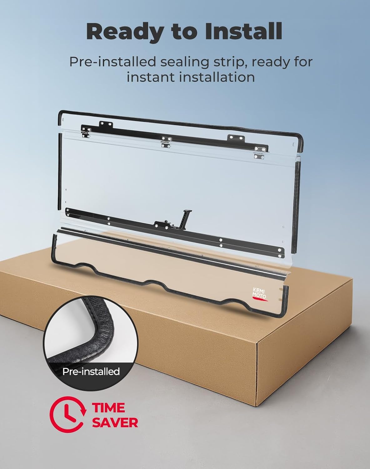 KEMIMOTO 3-IN-1 Flip Windshield Compatible with CFMOTO UFORCE U10 Pro/Pro XL 2025+, Upgraded Handle Windshield with Pre-Installed Rubber Strips, Anti-Scratch Front Window Accessories