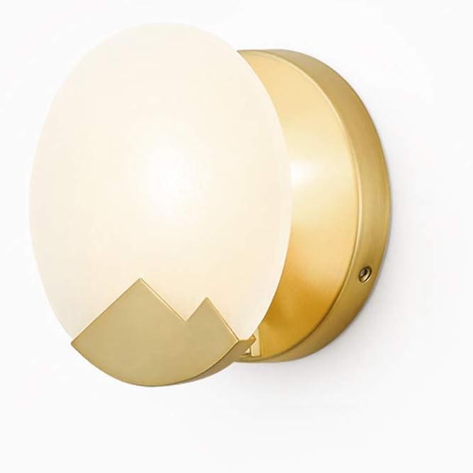 Marble Wall Lamp Round Hardware E14 Base Wall Lights Fixture Simple Creative Personality Wall Lanterns for Living Room Bedroom Bedside Lamp Decoration Internal Wall Sconce