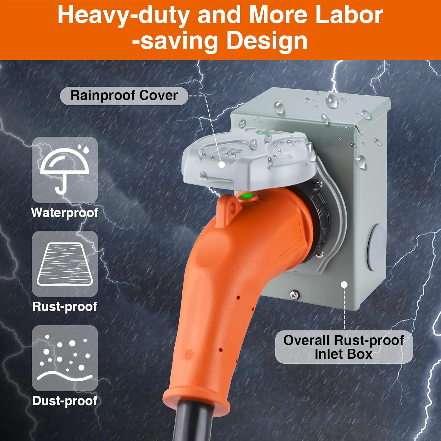 Finderomend 50 Amp Generator Cord and Power Inlet Box Combo Kit, NEMA 14-50P to SS2-50R Extension Cord, for Home RV Backup Power Solution, 125/250 Volts (25ft)
