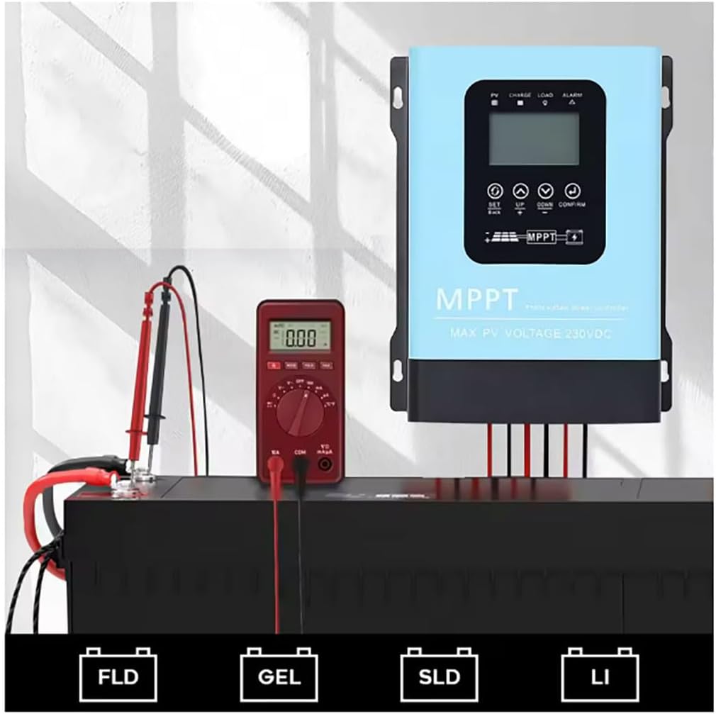 120A MPPT Solar Charge Controller,12V 24V 36V 48V 60V 72V 84V 96V Solar Battery Regulator PV Max 230V for Sealed Lead Acid Gel and Lithium Battery