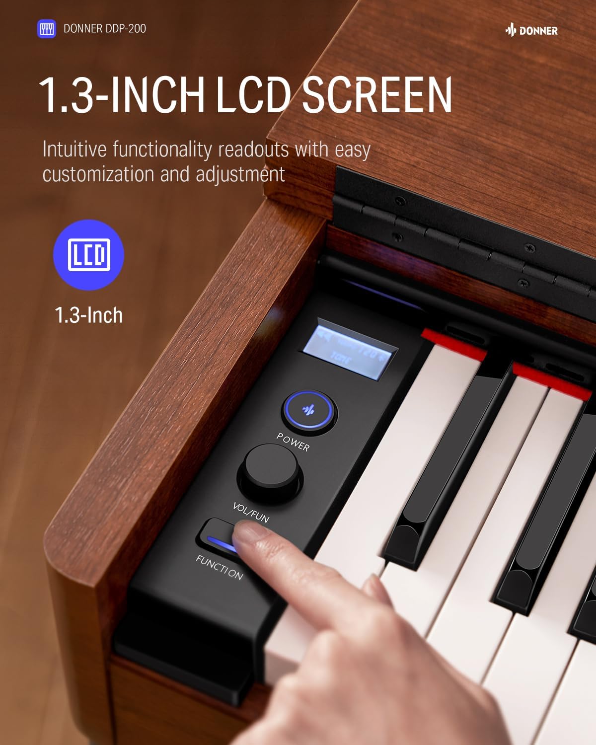 Donner Digital Piano with 88 Key Dynamic Graded Hammer Action Weighted Keyboard Piano+Donner Duet Piano Bench with Storage