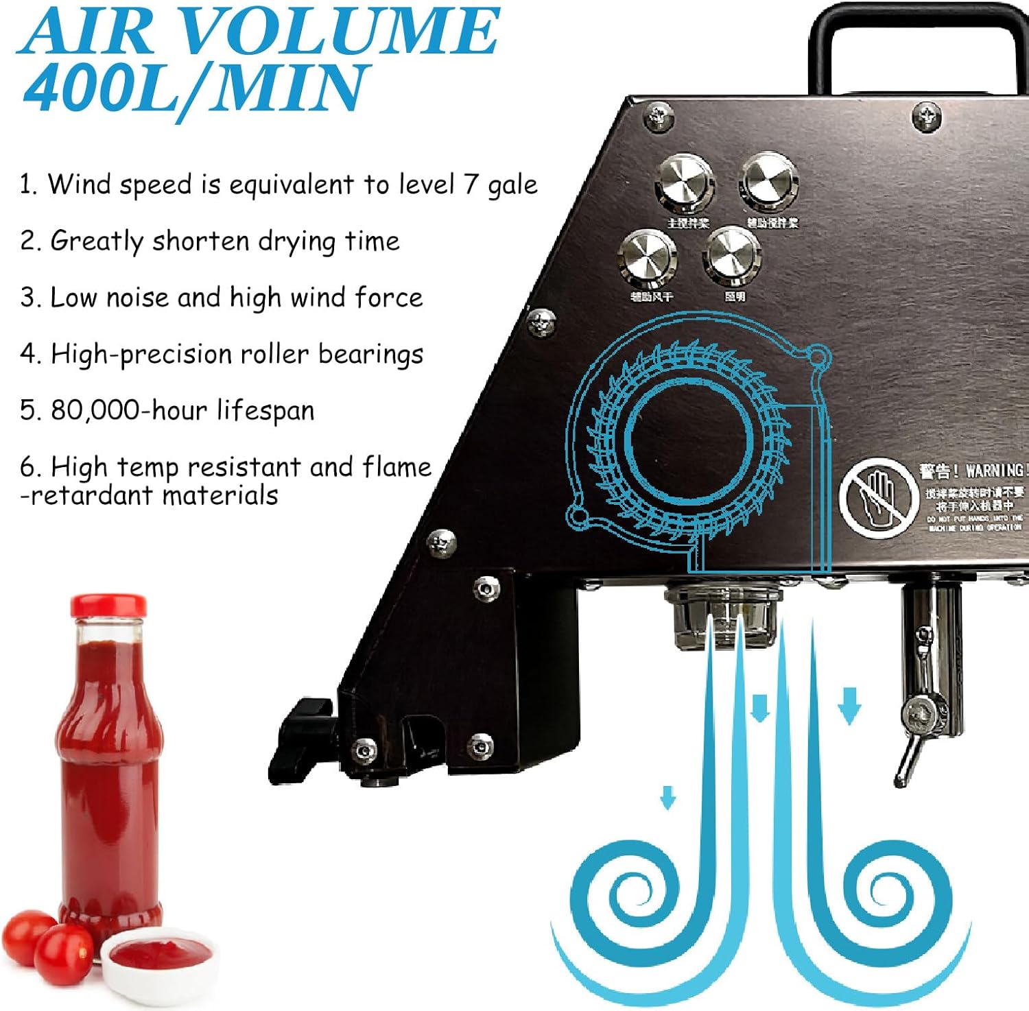 60W Electric Fruit Press Strainer Machine, Commercial Electric Food Stirrer Pot, Stainless Steel Automatic Mixer Machine with Double Stirring Paddle,110V