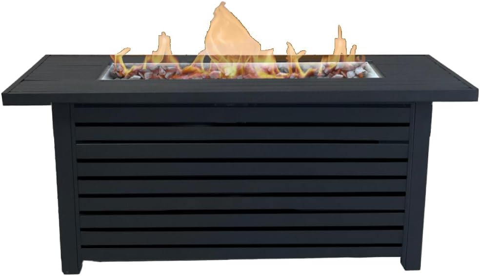 Steel Propane,Natural Gas Outdoor Fire Pit Table with Lid