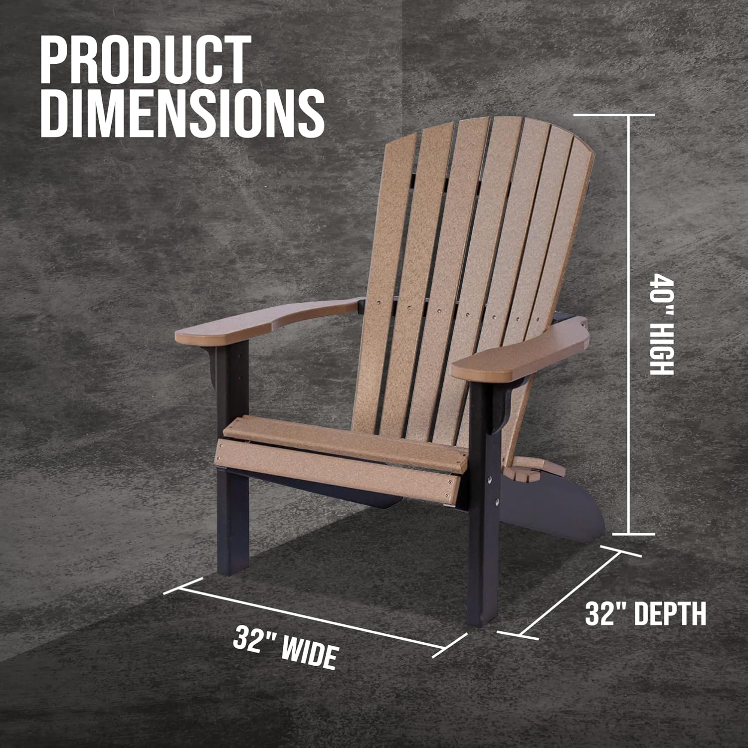 Peaceful Classics Deluxe Poly Adirondack Chair - Durable and Weather-Resistant Outdoor Furniture for Patio, Deck and Garden - Fire Pit Chair - Comfortable, Stylish, and Sustainable - Pink