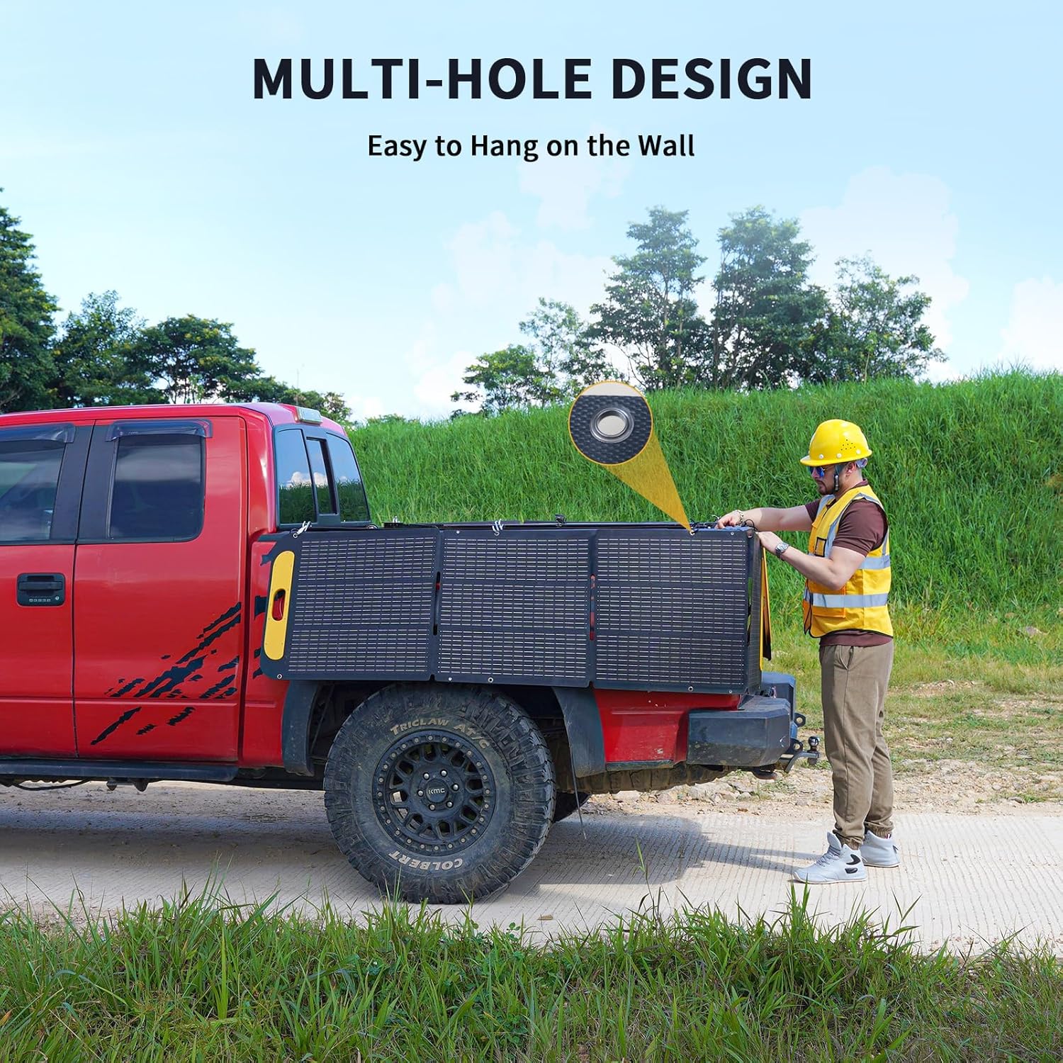 VTOMAN Portable Solar Panel for Solar Generator, 110W 19V Folding Solar Charger with 23% Efficiency, IP67 Waterproof and Adjustable Kickstands Design for Camping, RV, Outdoor Adventures (VS110)