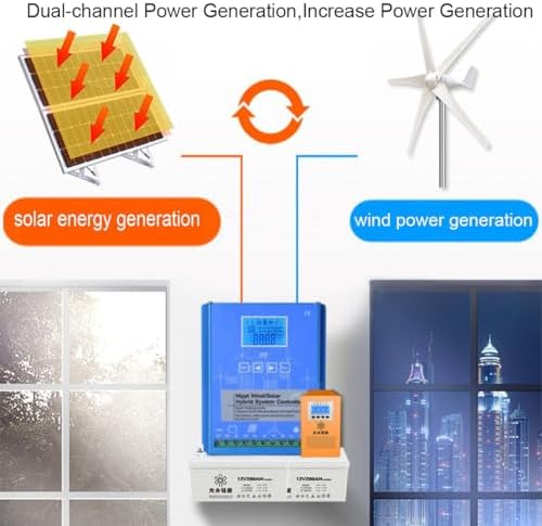 1200W Wind Solar Hybrid Charge Controller MPPT Boost 12V/24V with Dump Load for Wind Turbine Generator - Efficient Energy Management System for Renewable Power Solutions