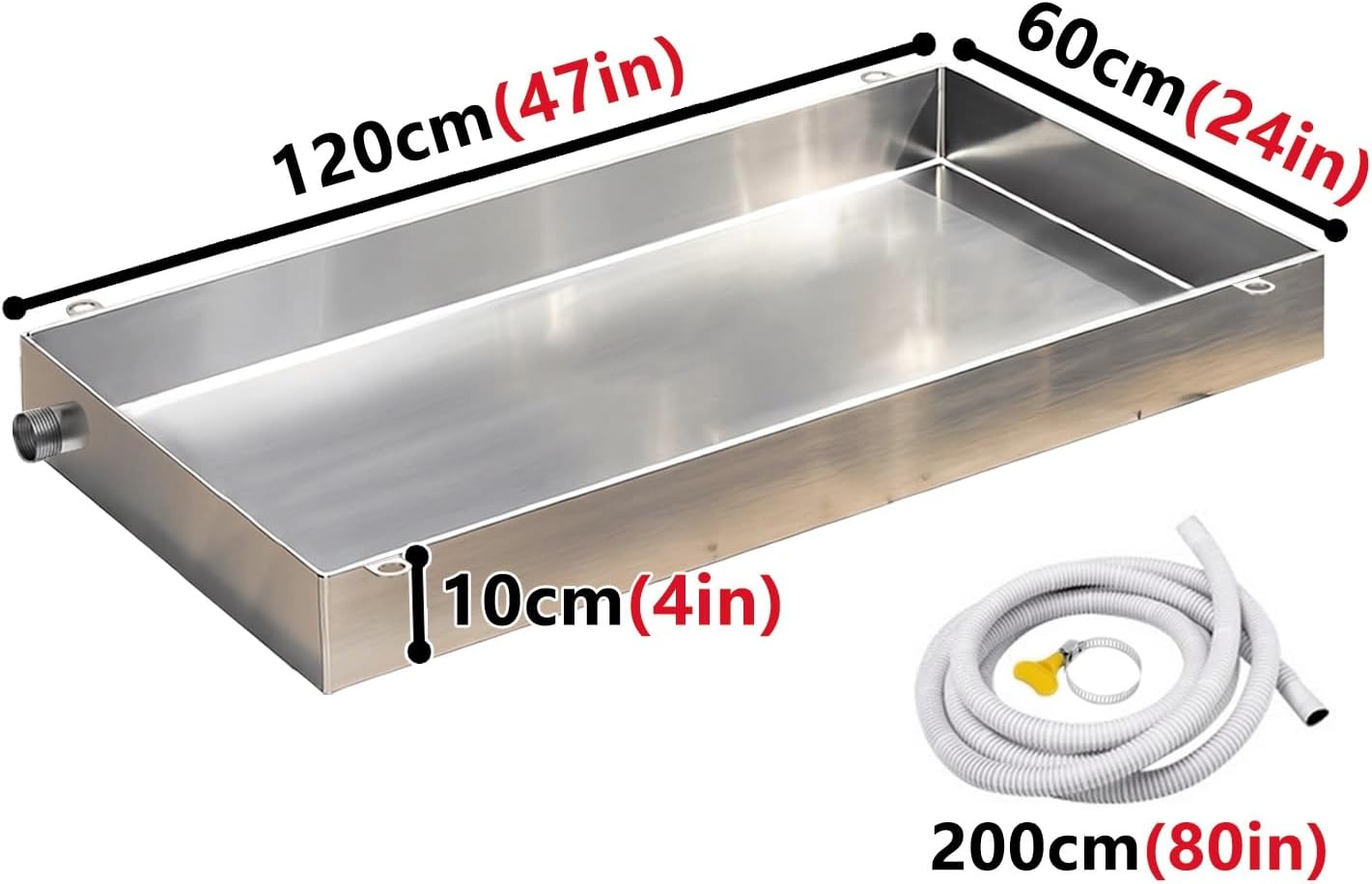 Air Conditioner Tray Drip pan With Hose Suitable for Drainage Solutions in air Conditioning Industrial Equipment and Distribution Stations Bestselling Product(60x120cm (24x47in))