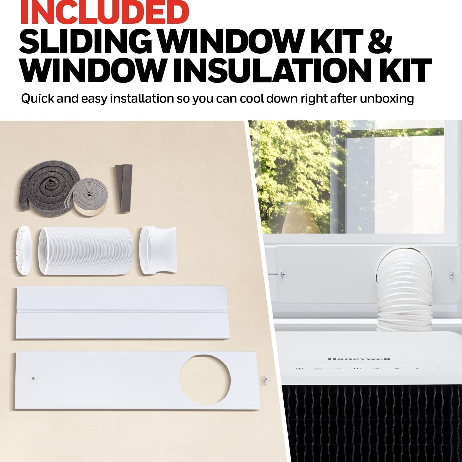 Honeywell 13,500 BTU Slim & Smart WiFi Portable AC with Fan, Dehumidifier, Alexa/Google Home Voice Control – Cools up to 660 Sq. Ft., HX4CESVWG0 (10,000 BTU SACC)