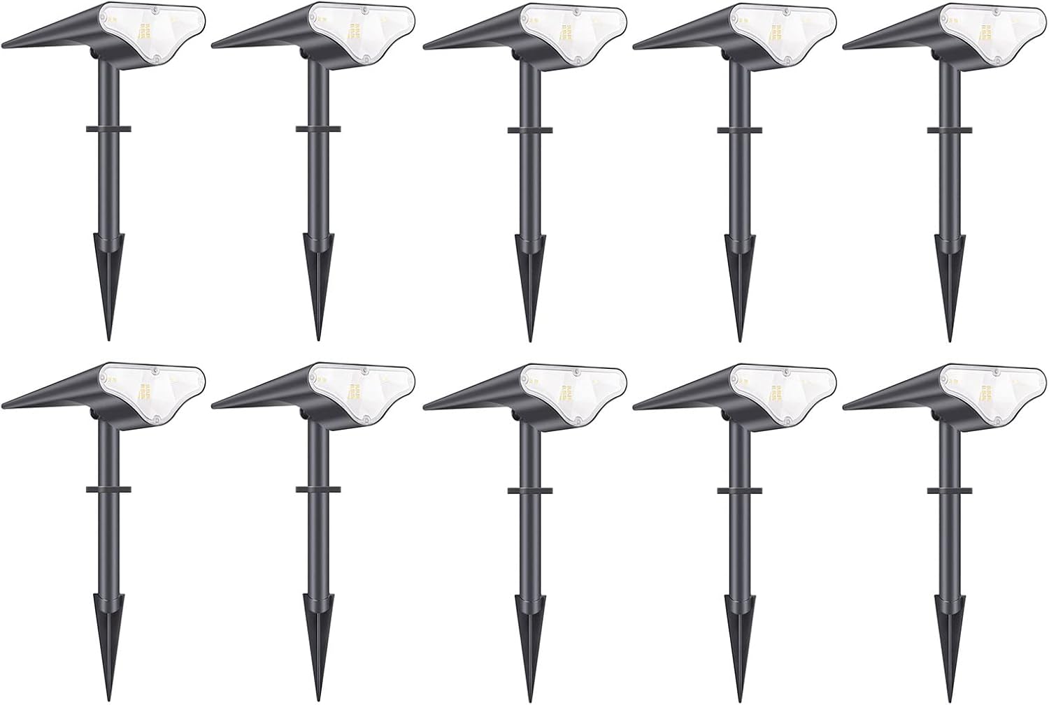 10 Pack Set Solar Spotlights Outdoor, Solar Landscape Lights LED Bulbs Solar Powered Lights Waterproof for Patio Pathway Yard Garden Lights (Color : Warm White)