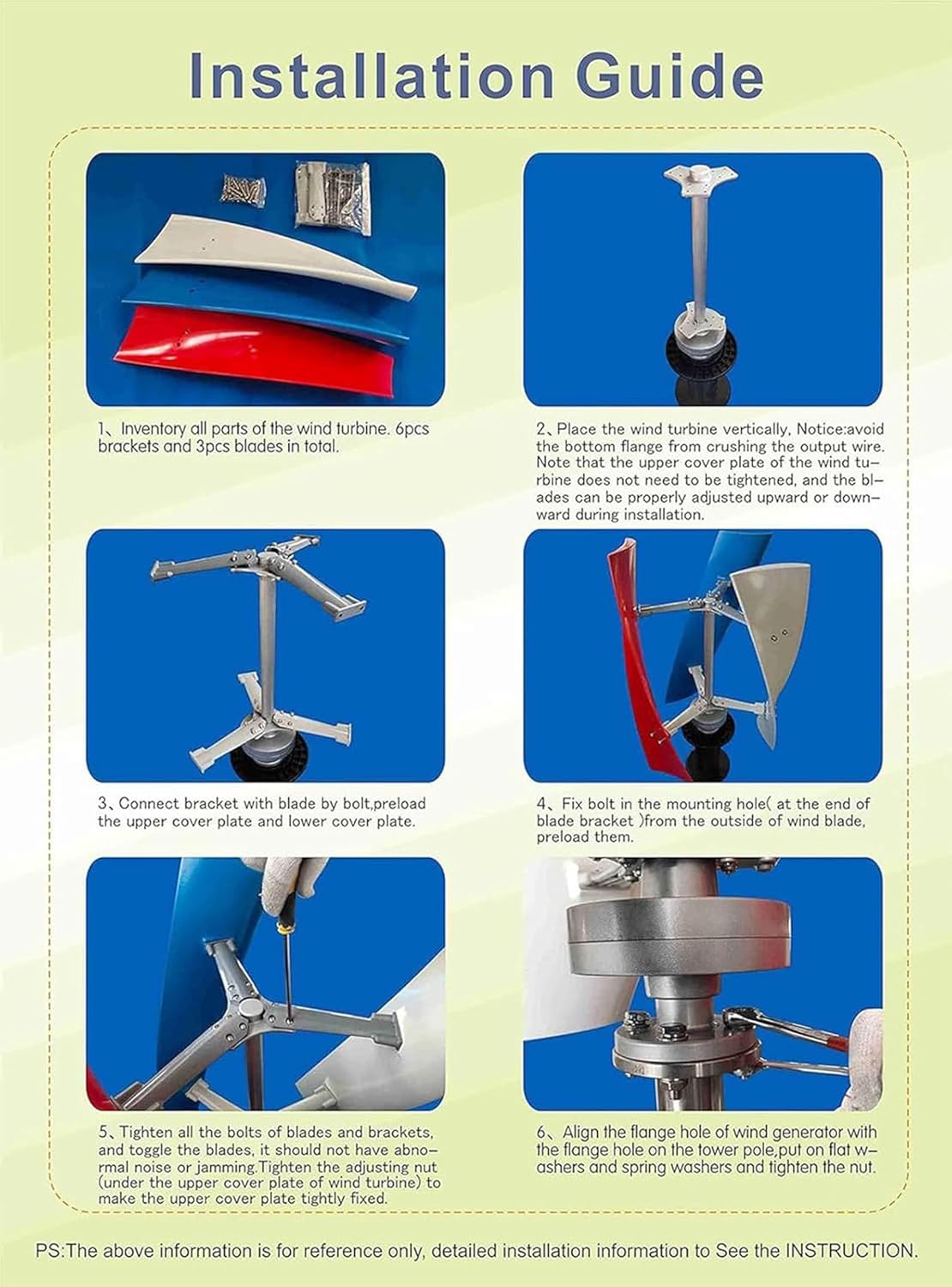 3000W Wind Turbine Generator Kit with MPPT Controller,12V/24V/48V Vertical Wind Turbine Kit,Electricity Producer Equipment,Home Power Energy Kit 24V