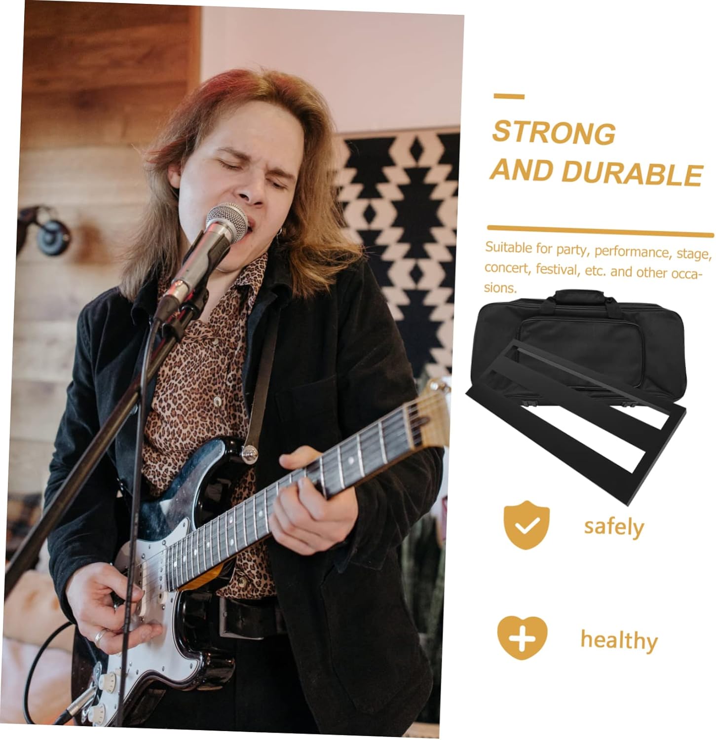 Aluminum Alloy Portable Guitar Pedal Board Carry Bag Effector Holder for Stage Performance Lightweight Supply Space for Musicians and Guitarists