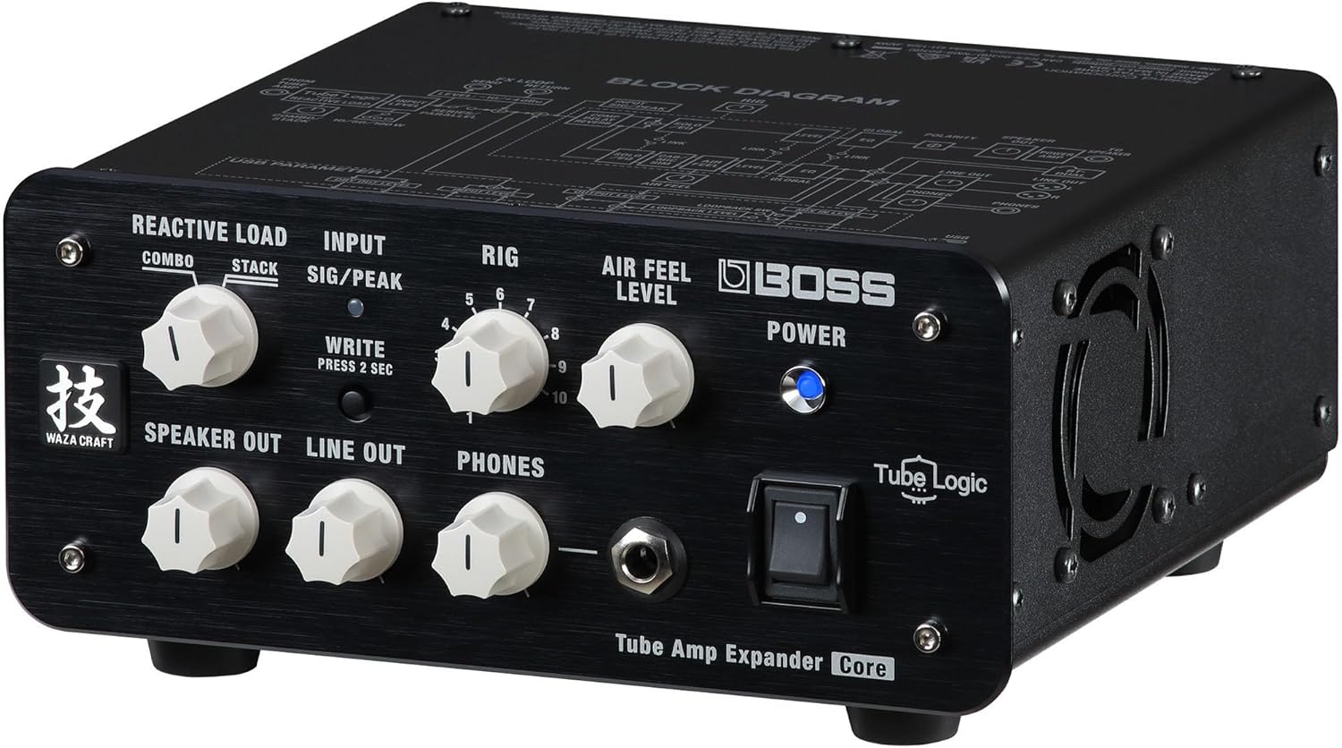 Boss Waza Tube Amp Expander Core Bundle with Gearlux Power Supply, MIDI Cable, Instrument Cable, Picks, and Austin Bazaar Polishing Cloth