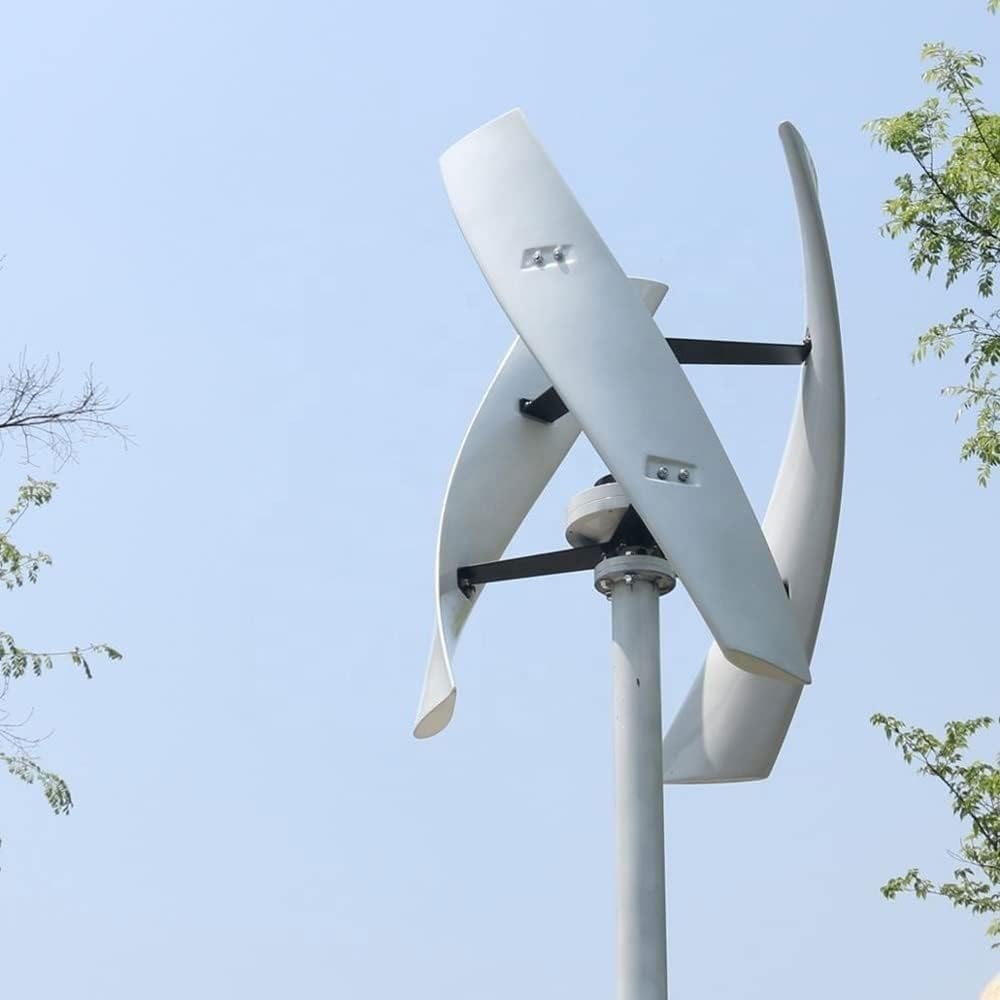 400W Vertical Wind Turbine Generator, 12V 24V Wind Power Generator, 3 Blades Free Energy Generator with MPPT Controller for Home Factory Use