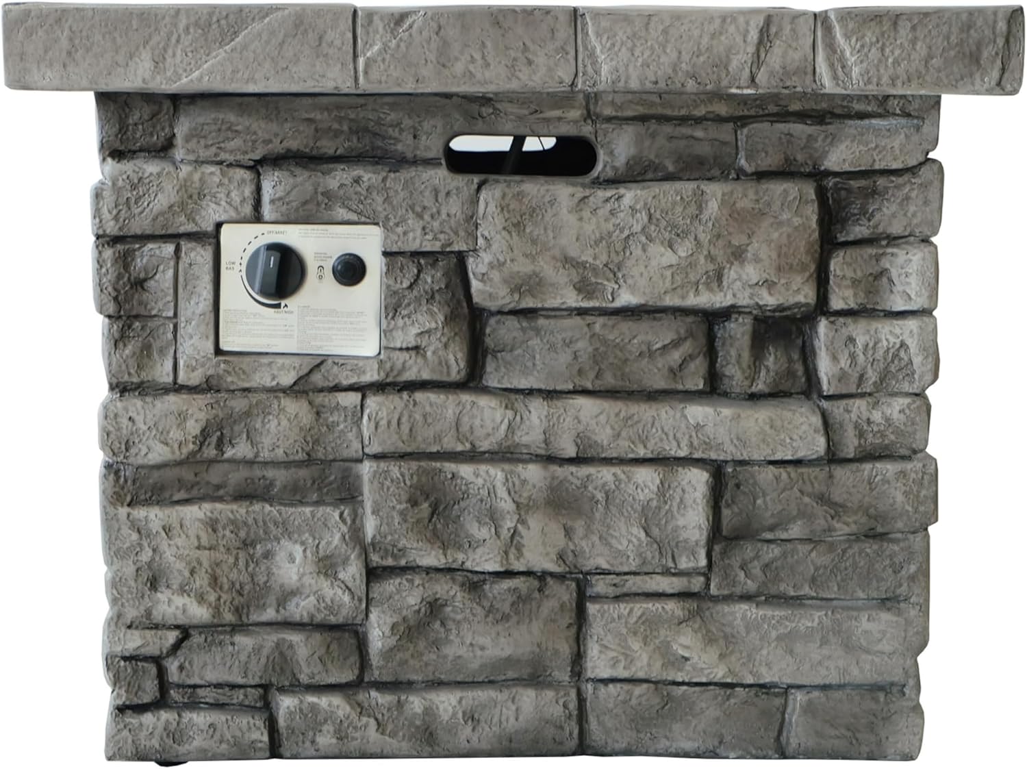 Chery Industrial 30 Inch Outdoor Square Magnesium Oxide Propane Fire Pit, 40,000 BTU Patio Gas Fire Table with Steel Frame, Lava Rocks, Smokeless Heating, Grey