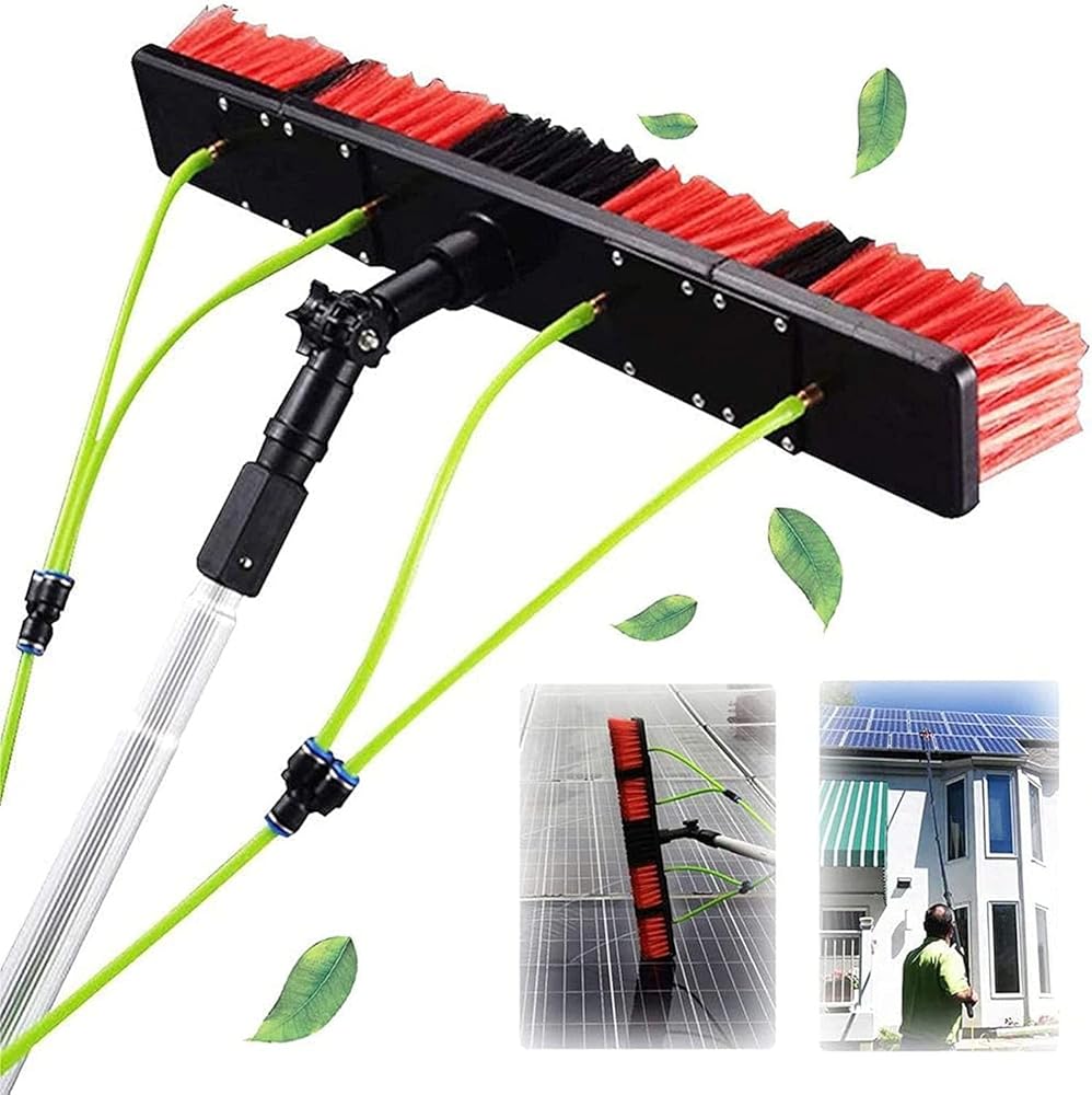 Water Fed Pole Kit,Water Fed Brush Window Cleaning Pole, Photovoltaic Panel Water Spray Cleaning Brush, Solar Panel Cleaning Tool, Portable Telescopic Pole, Suitable For Photovoltaic Panel Cleaning Tr