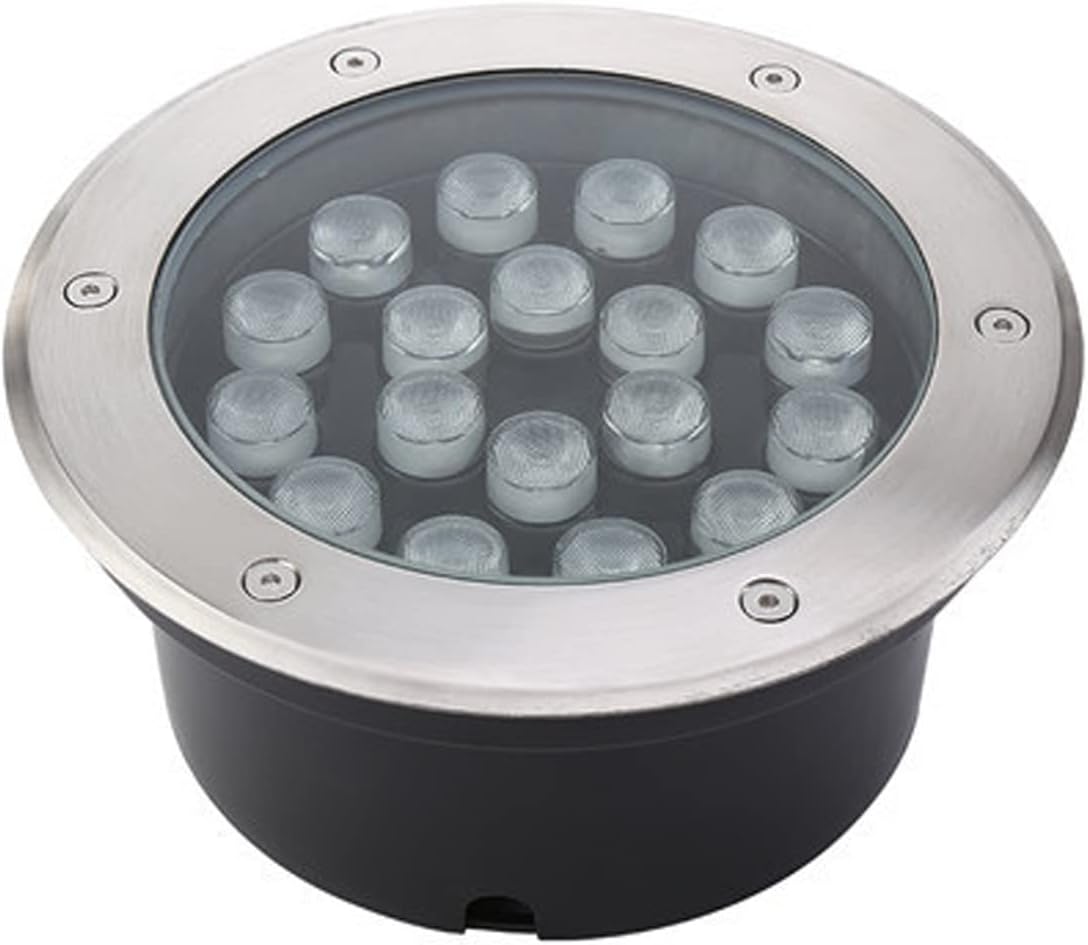 Outdoor Buried Spotlight Anti-Rust Aluminum Recessed LED Underground Light IP65 Waterproof Landscape Lights for Garden Patio Bridge Hotel (Color : RGB, Size : 24W-AC85-265V)