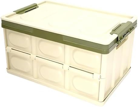 Foldable Outdoor Storage Deck Box - Large Capacity PP Organizer for Home, Car Trunk & Camping - Convenient Carrying Handle - Green (42cm/16.5in)
