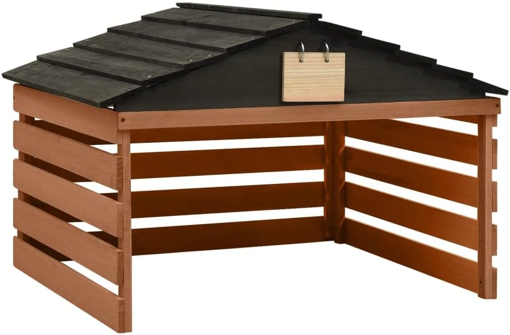 Lawn Mower Garage Black and Brown Solid Firwood Medium Sturdy, Outdoor Power Equipment Accessories, Lawn Mower Accessories, Lawn Mower Covers, 315301