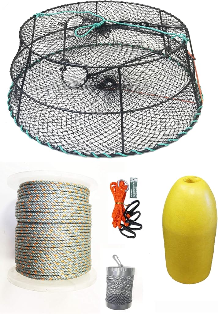 KUFA Sports Vinyl Coated Tower Style Prawn Trap with Prawn Trap Accessory Combo (CT78+PNQ1+HA2)