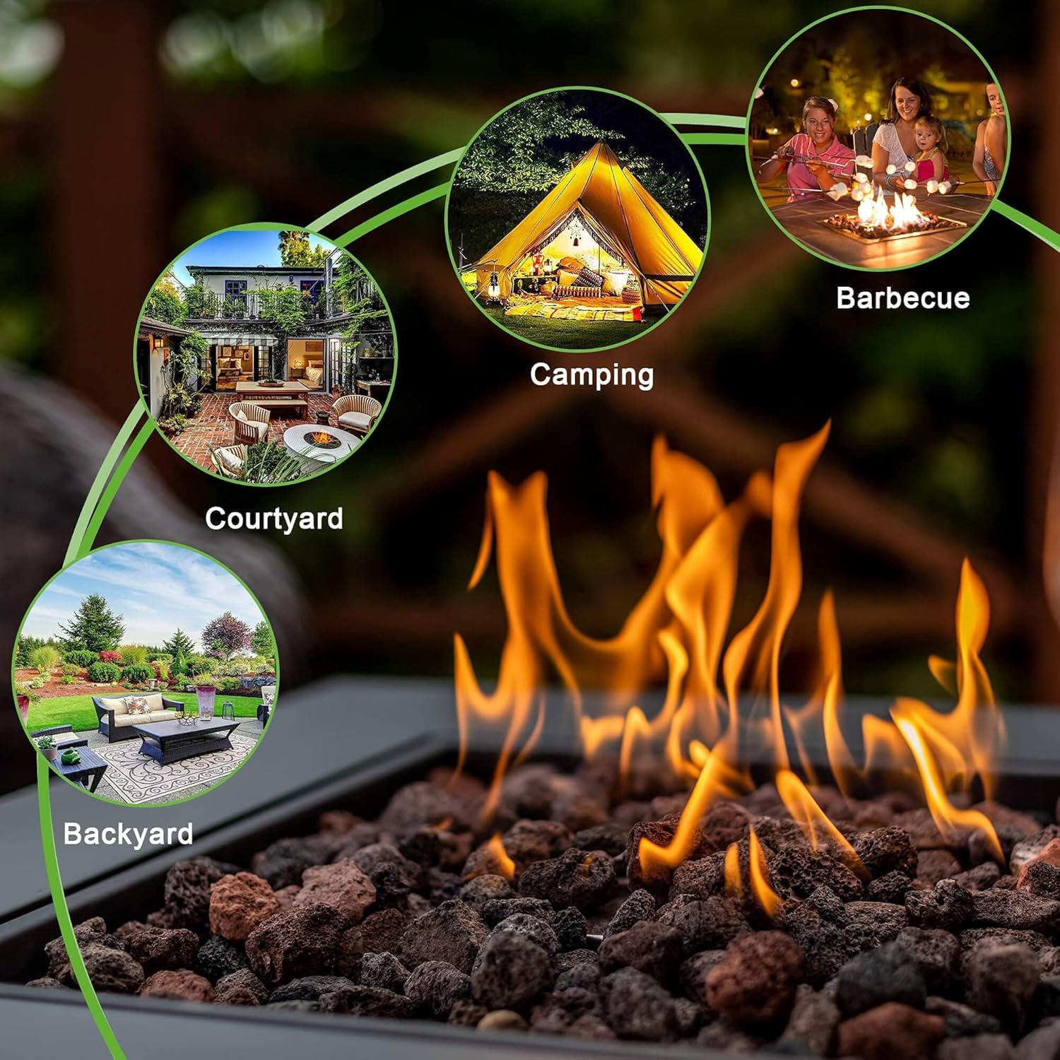 GARDEN COMFORT® Gas Fire Pit Table 28 inch Outdoor Propane Fire Pit Table, 50000 BTU Square 28