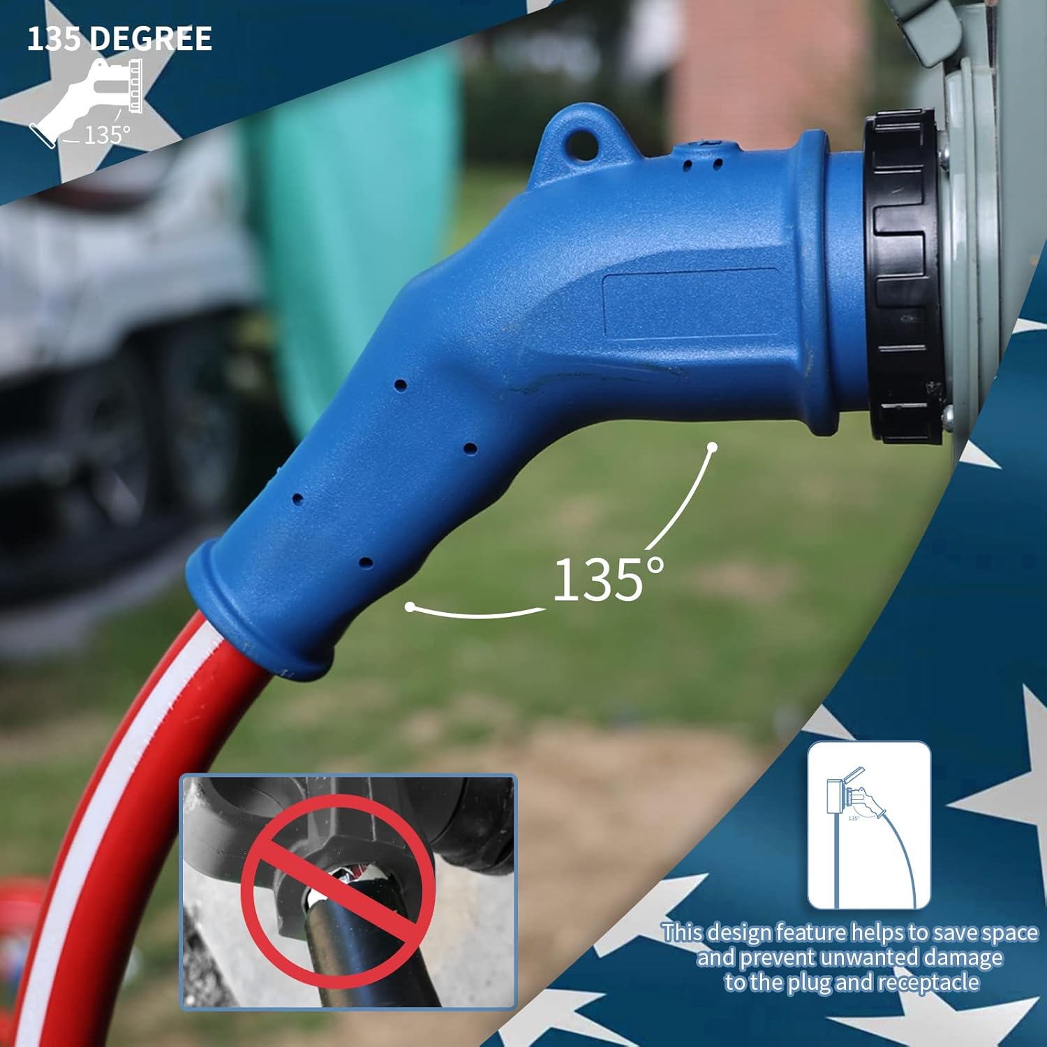 50 Amp 25 FT RV/Generator Cord with 135 Degree Locking Connector, NEMA 14-50P to SS2-50R with LED Power Indicator, ETL Listed, for RV, Camper, and Generator to House, Come with Storage Kit