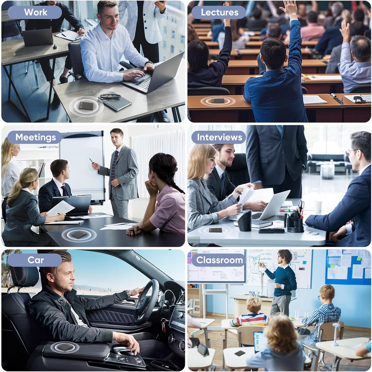 AI Voice Recorder WJX Voice Recorder Support 150 Languages for Interpretation, Transcribe, Summarize Empowered by ChatGPT 64GB Memory App Control Audio Recording Device for Lectures Meetings（Black）